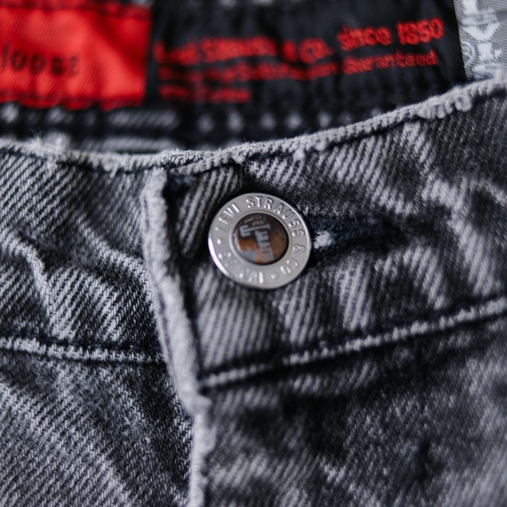 Vintage Levi's SilverTab Loose‎ Jeans 34x34 (31x32) Black Gray Y2K Baggy Skater - Picture 8 of 16